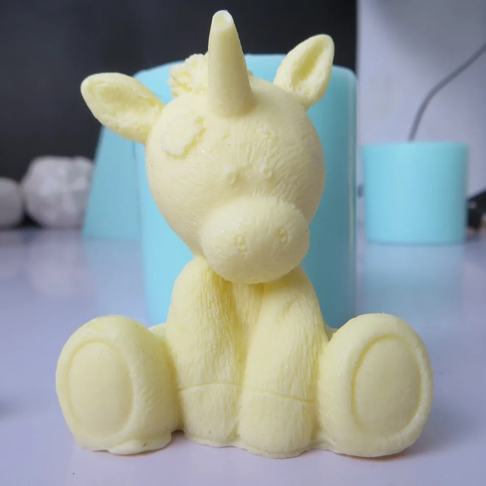 Силиконовые животные формы для мыла 3D милый Единорог силиконовые формы для торта помадка форма шоколадный мусс свечи полимерные глиняные формы