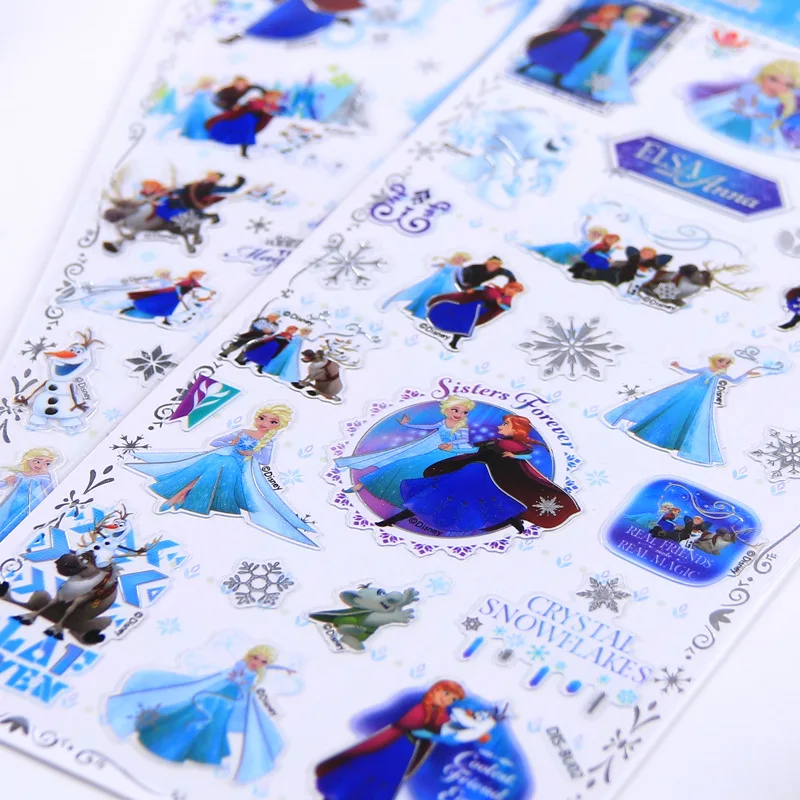 8 листов / комплект Disney Frozen elsa и Anna Princess скрапбукинг для детских комнат декор дневник украшения ноутбука игрушки 3D наклейки
