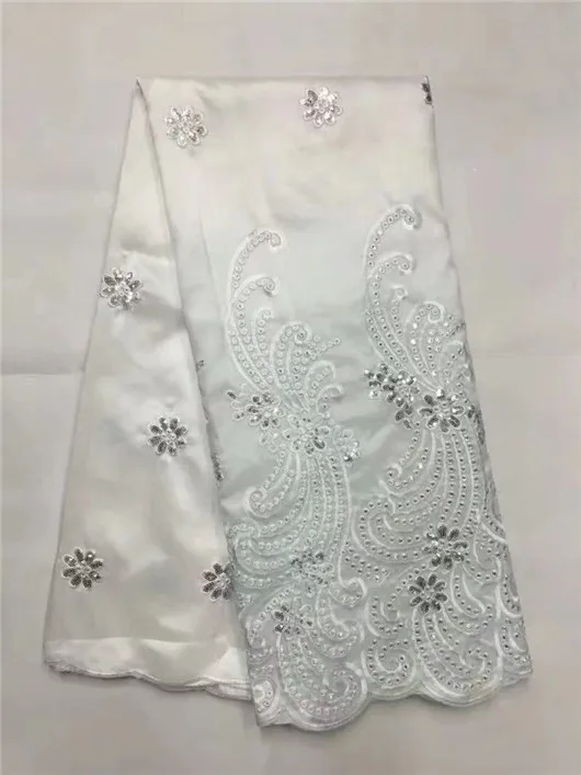 Fashion Red African george Lace fabric 2017 High Quality satin lace with sequins for women dress 5yards | Дом и сад