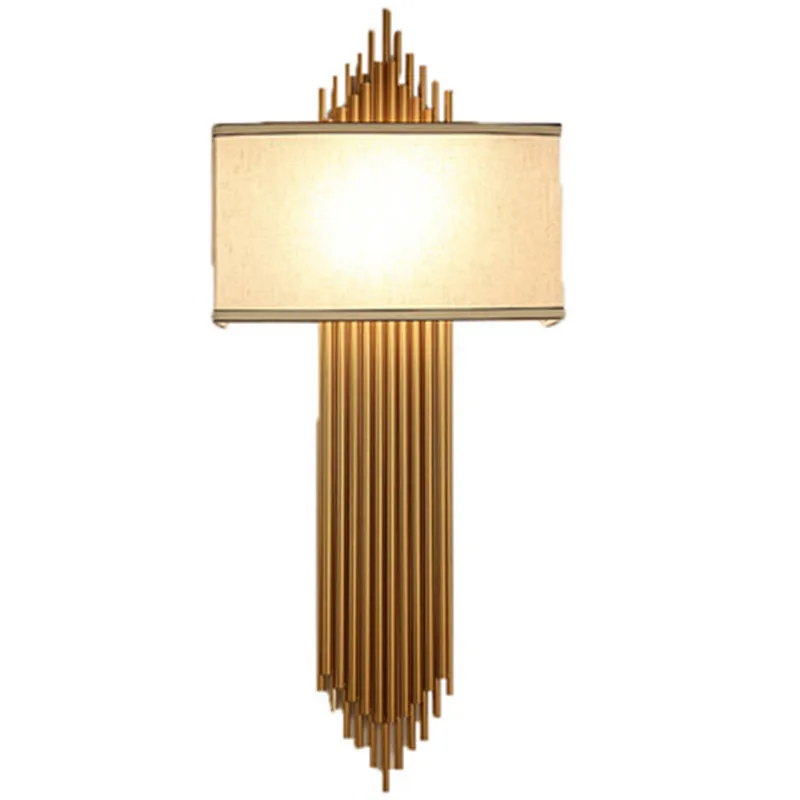 New Chinese Style Luxury Wall Lamp Personality Bedroom Bedside Living Room Creative Hotel Fabric Decoration | Лампы и освещение