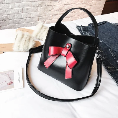 2018 Весенняя Новинка Корейская версия ретро ведро Портативный Бабочка сумки моды