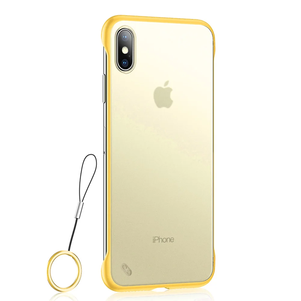 Чехол для iPhone 7 Plus X XS Max роскошное прозрачное матовое бескаркасное кольцо Силиконовое матовое шелковое жесткое покрытие для задней панели ультратонкий