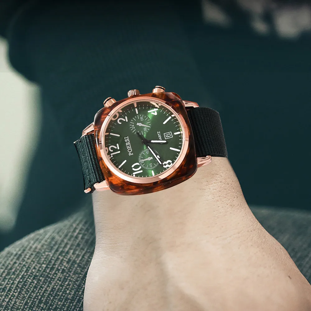 Ультратонкие часы для Для мужчин Роскошные темпера t квадратный циферблат