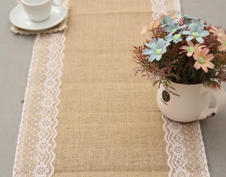 

10 pcs Wholesale Linen Table Cloth Burlap Table Runner