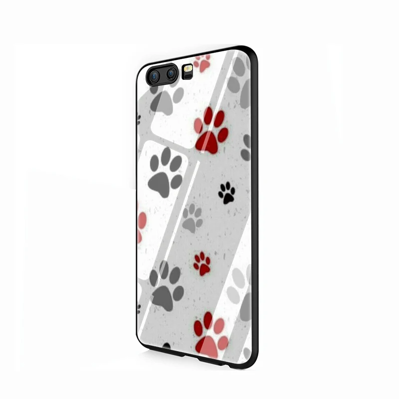 G2 Собака след Paw чехол из закаленного стекла для телефона для huawei P10 P20 P30 Коврики 20 Honor 9 10 Lite 7A Pro 8X Y6 Y9 P Smart - Цвет: G2