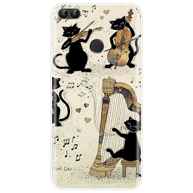 Чехол с изображением кошки и библиотеки дерева мягкий силиконовый чехол для