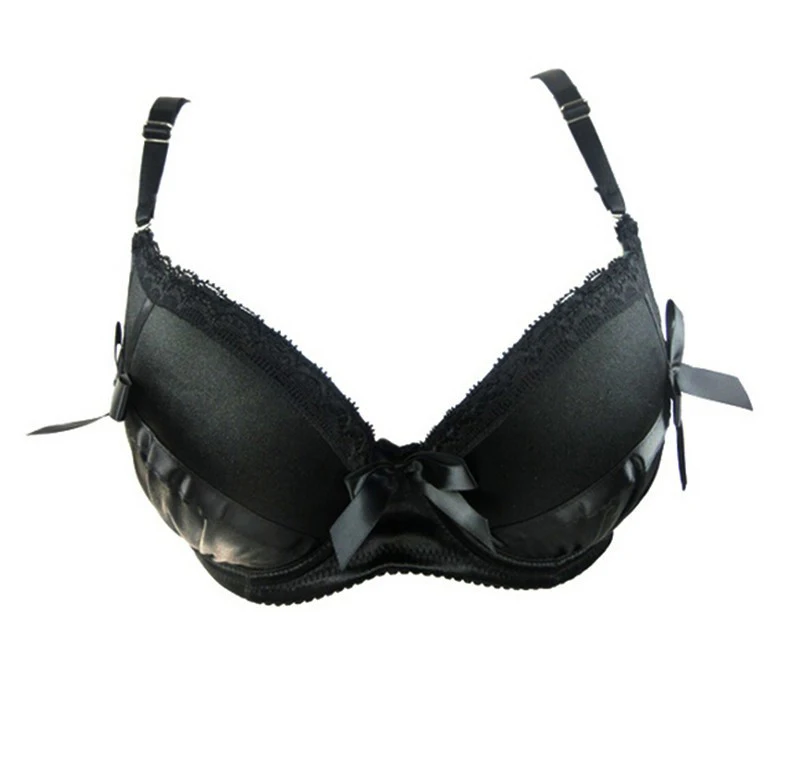 Женский бюстгальтер с бантиком черный пуш ап размеры 34B/36C|bras for full figure women|strapping