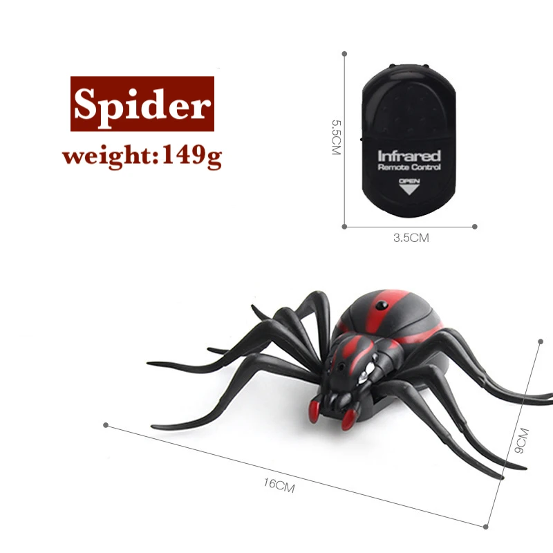 Spider Инфракрасный Радиоуправляемый пульт дистанционного управления, набор игрушек для детей, взрослых, умный таракан, паук, муравей, шалость, шутки, радио, насекомое, для мальчиков, 1 шт - Цвет: Spider
