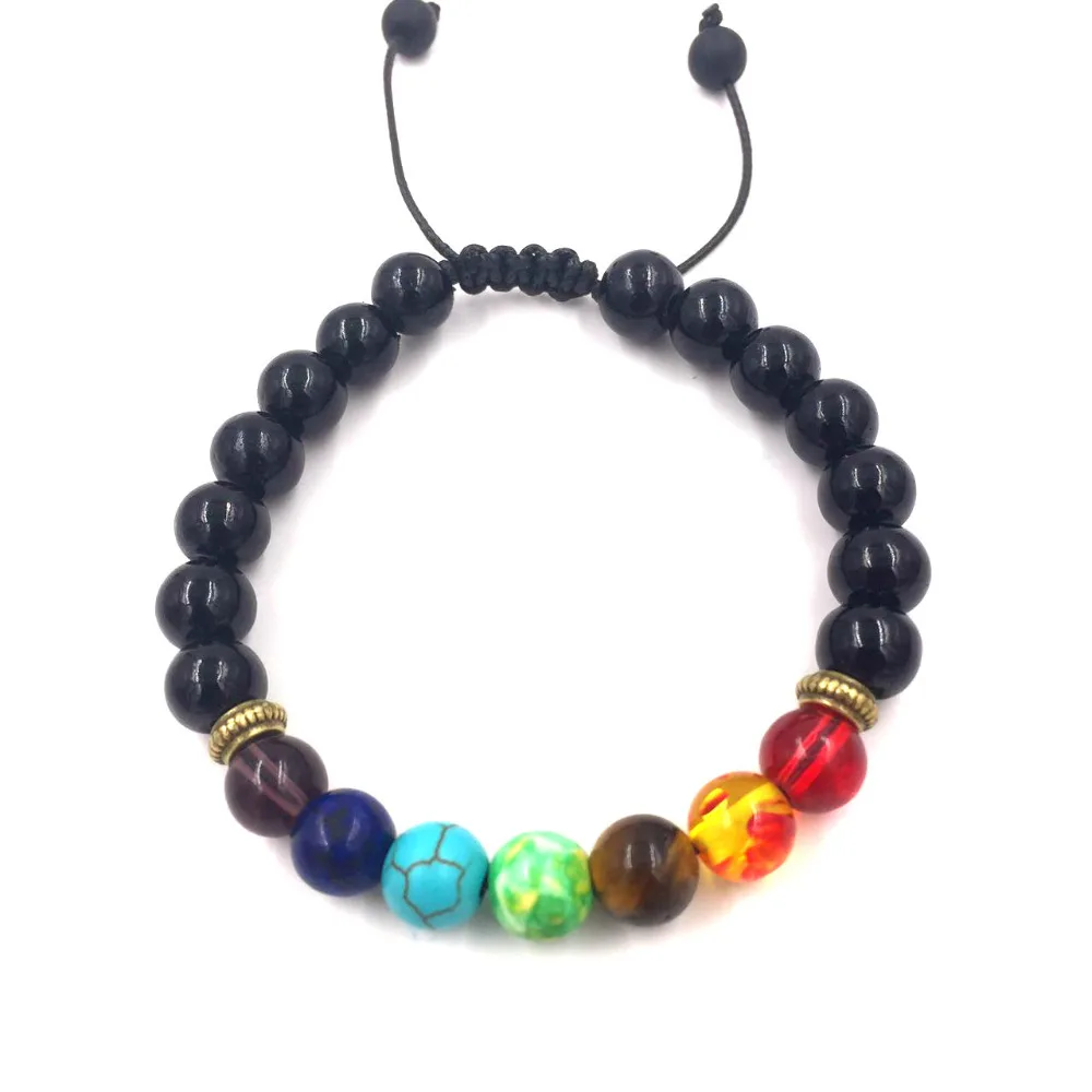 7 чакр лечебные балансирующие браслеты Женская лава Йога молитва рейки пожелания