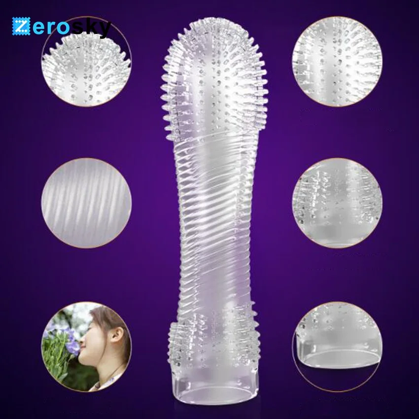 Reusable Condoms For Men Thorn Penis Sleeve Extender Erotic Male Adult Enlargement Particles G-spot Condom Sex Toys | Красота и