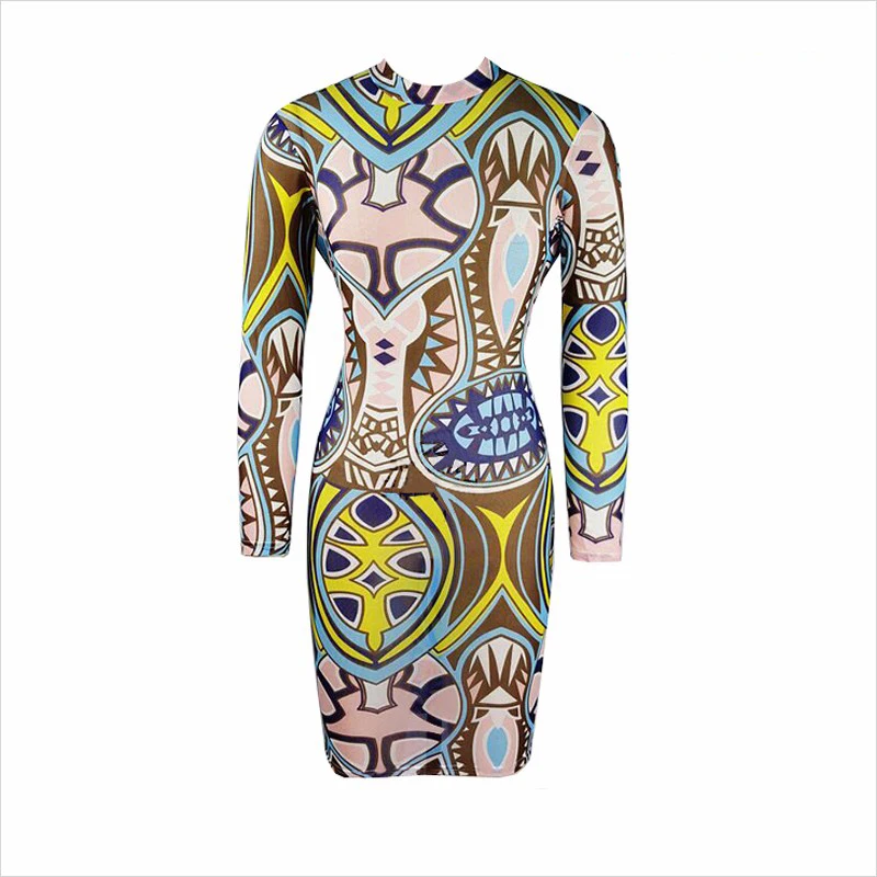 Женское платье большого размера с винтажным этническим принтом сексуальное