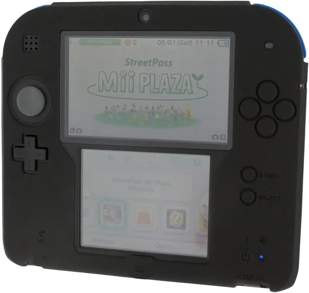 Разноцветный Мягкий силиконовый чехол для nintendo 2DS, защитный чехол, мягкий гелевый резиновый чехол для 2DS, аксессуары для игровой консоли - Цвет: Черный