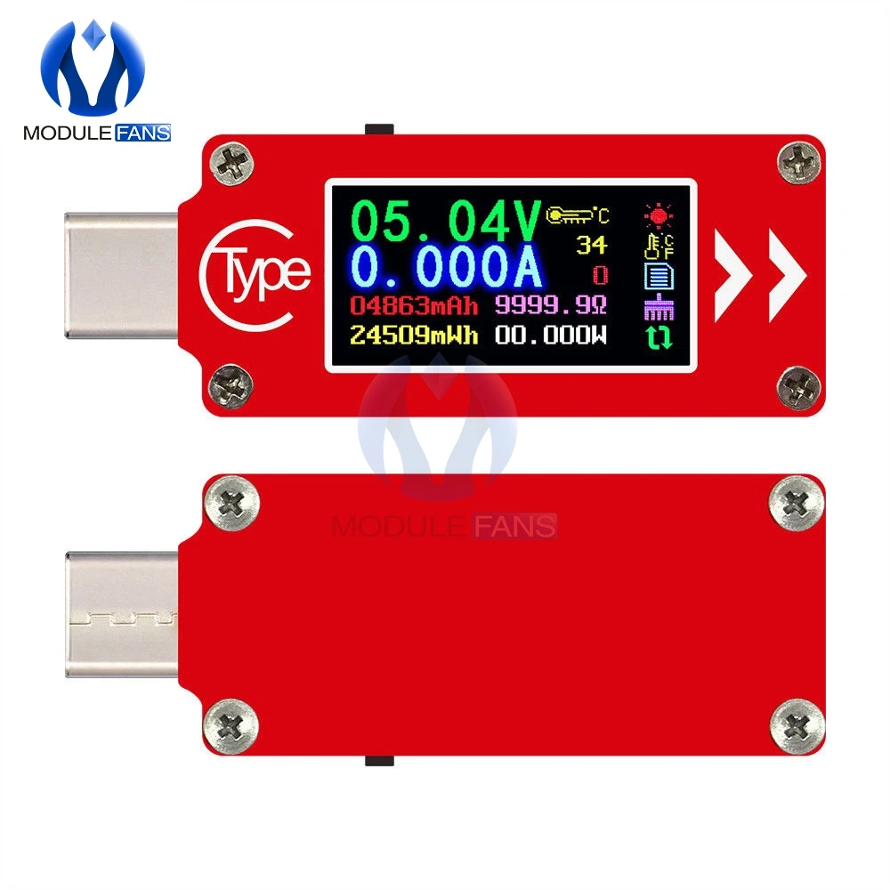 USB-тестер TC64 с цветным ЖК-дисплеем вольтметр амперметр измеритель напряжения и