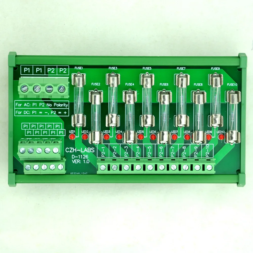 DIN рейку 10 положение Мощность распределения модуль предохранитель для AC230V. |