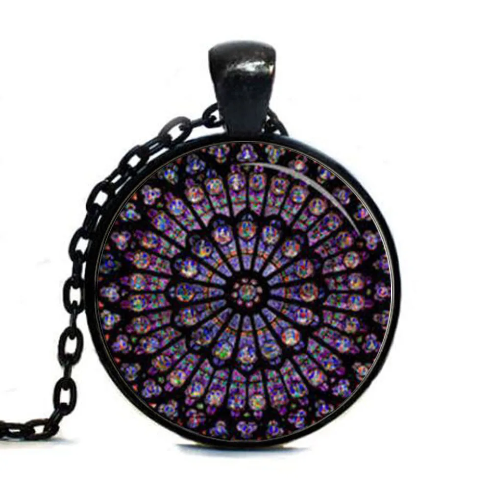 Витраж из розового окна тег собора Нотр Дам де Пари|tag|tag tagtag glass |