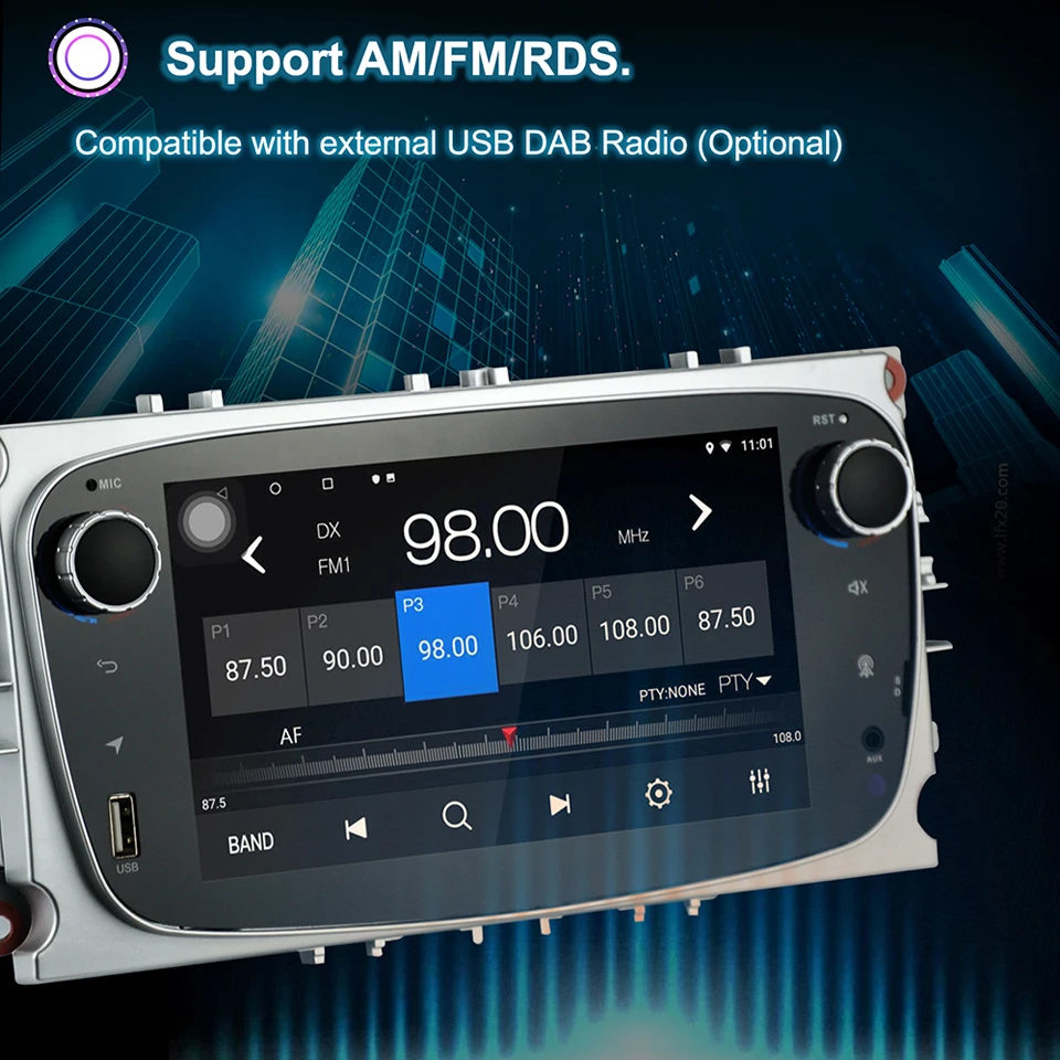 Android 8,1 для Ford Focus Mondeo Galaxy S-max автомобильный Стерео Авторадио 2 ГБ DDR3 Восьмиядерный 7 экран сенсорный gps Bluetooth головное устройство Wi-Fi