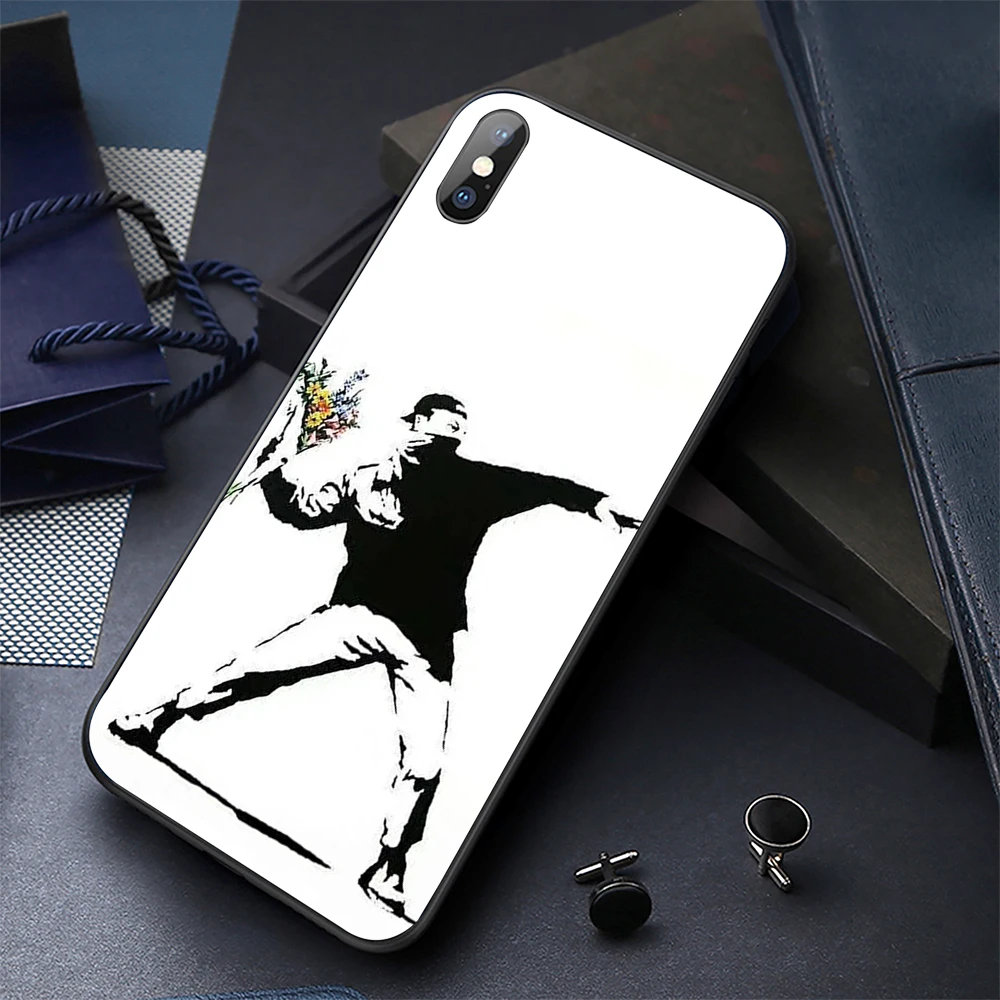 Black Soft TPU Case Pattern Back Phone Cover for iphone xr case Telefon Shell iPhone 8 Plus xs max Cases |