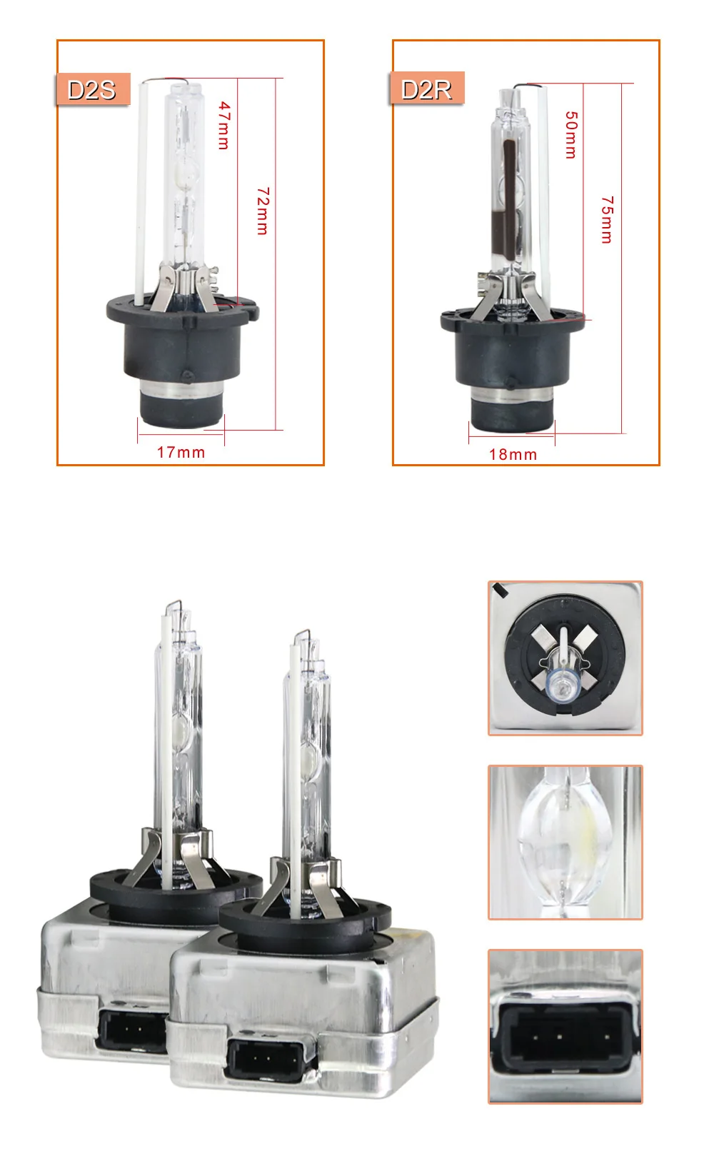 2 шт HID лампы D1S D2S D3S D2R D1R D3R ксеноновый светильник 4300k 5000k 6000k 8000k HID ксеноновый головной светильник для автомобиля