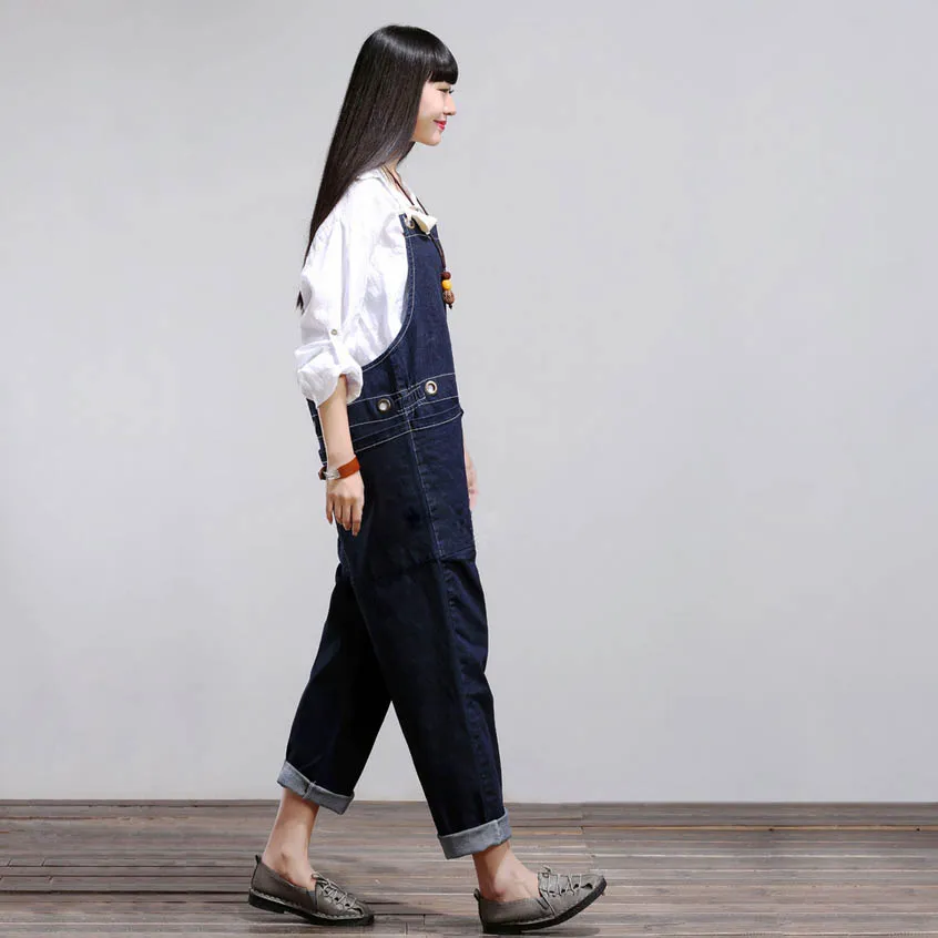 Женский джинсовый комбинезон с лямкой на шее Размеры M/L|plus size jeans|size jeansjeans plus |