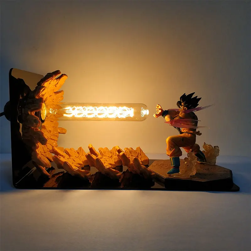 Dragon Ball Z Son Goku Super Saiyan Аниме Фигурка настольная лампа декоративная комната Dbz черепаха Qigong прикроватная лампа ПВХ модель подарки