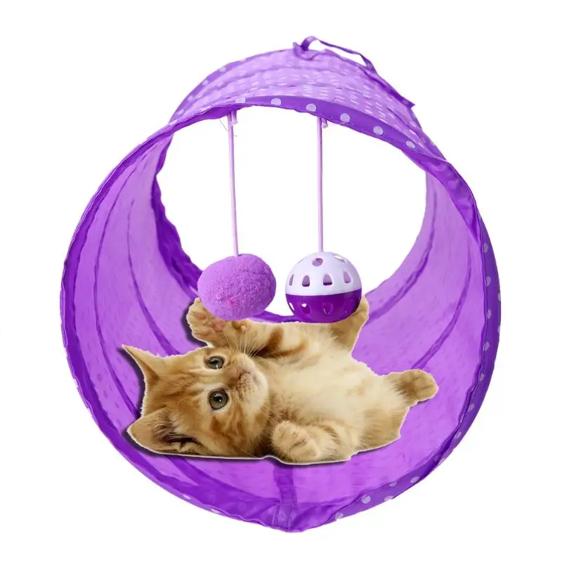 Pet Красочный Полосатый игровой туннель кролик котенок складной туннель кошка складная игрушка длинный игровой туннель товары для собак оптом Crinkle