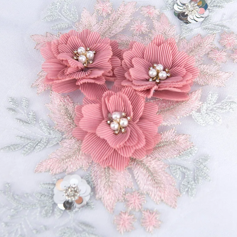 3 шт. кружевная вышитая Цветочная нашивка на одежду заплатка для одежды юбка с