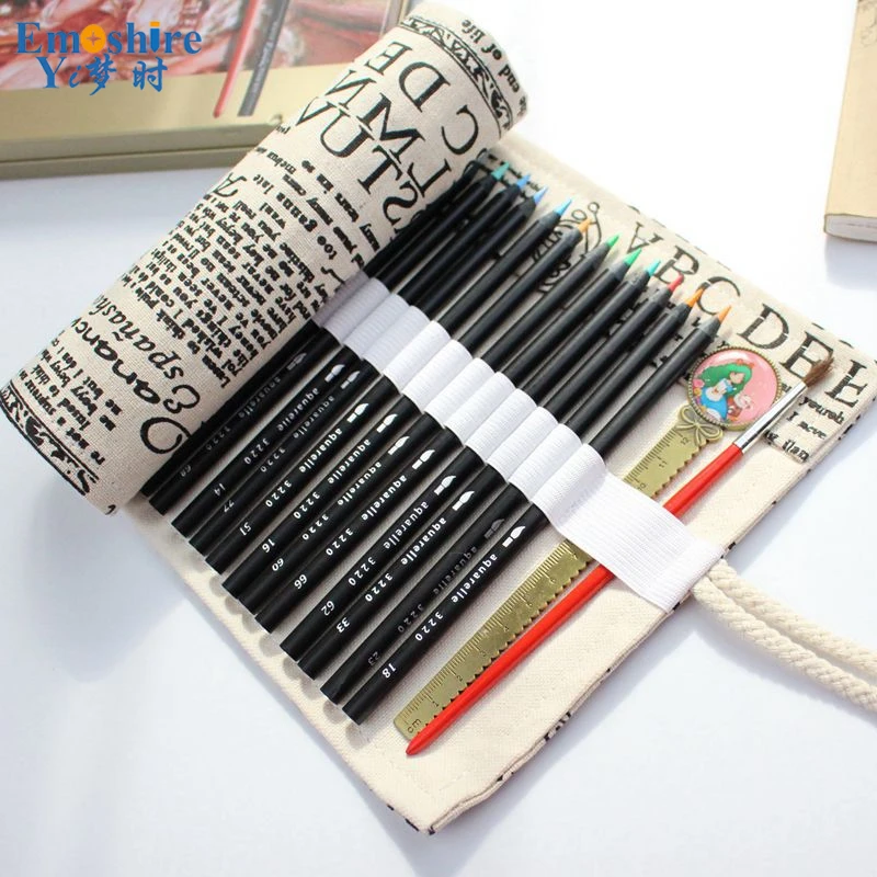 Холщовый чехол для карандашей ручной работы мужчин и женщин B067|stationery case|student pencil