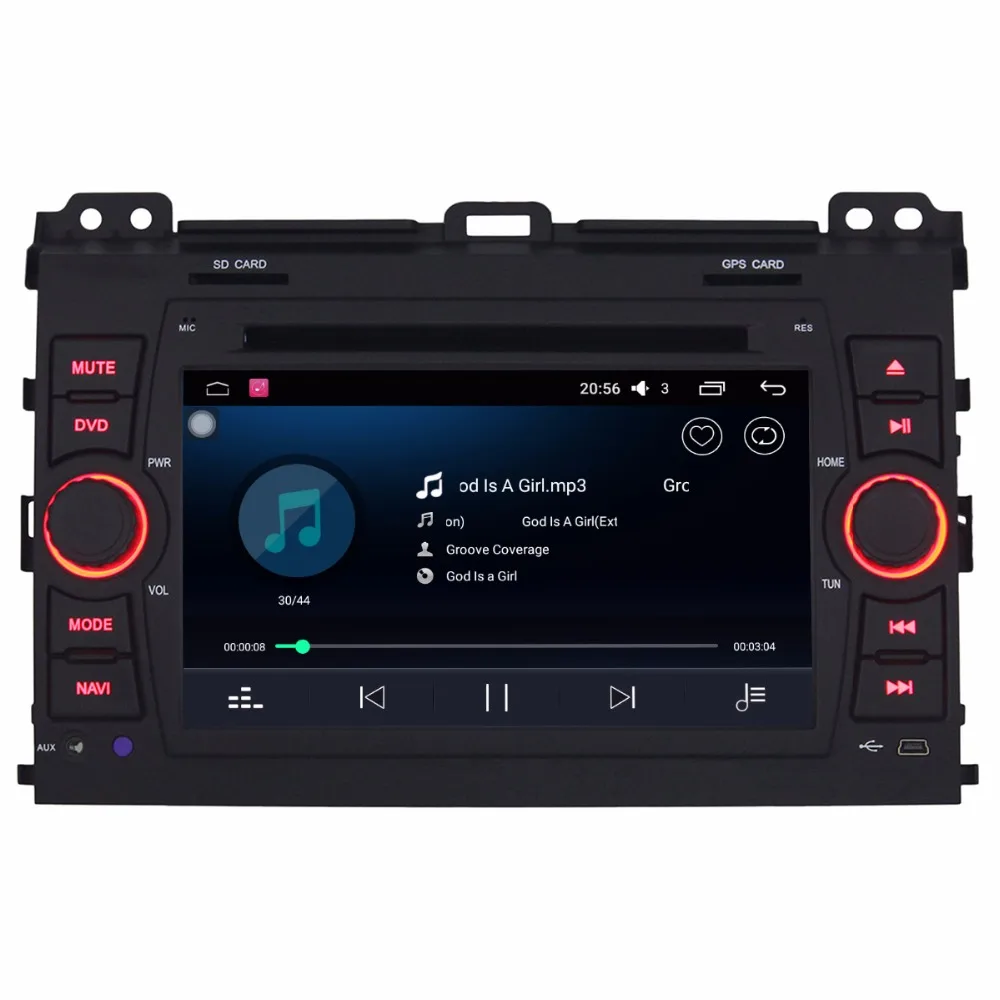 2 г + 32 4 ядра DIN Android 6.0.1 Car Радио стерео для Toyota Prado 2008-2011 7 дюймов 1024*600 Автомобильный