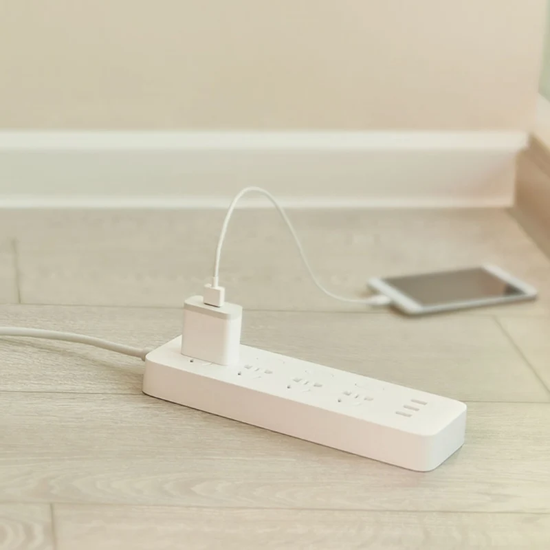 Оригинальный Xiao mi jia power Strip 2.1A Быстрая зарядка 3 USB удлинитель штепсельная вилка