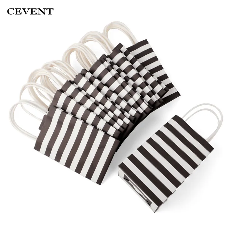 CEVENT маленькая Подарочная сумка в полоску с ручками бумажное украшение для