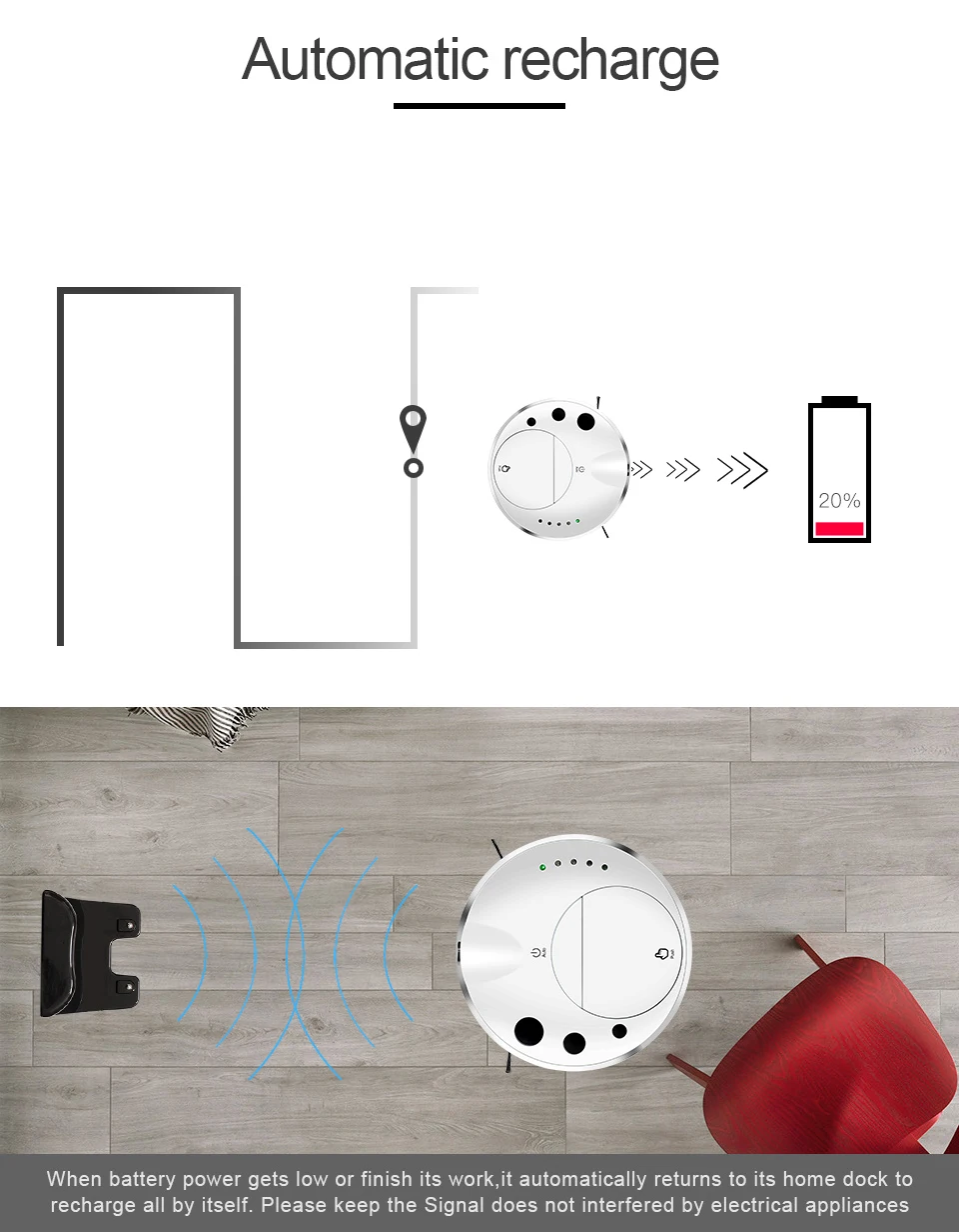 Phureal 1200PA умный робот-пылесос для мойки влажной и сухой воды робот-пылесос wifi робот-пылесос для дома