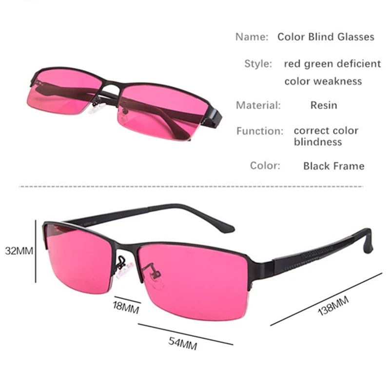 

YOOSKE Women Men red green Color Blind Glasses Corrective Examination Sunglasses Colorblind Driver's Working Eyeglasses