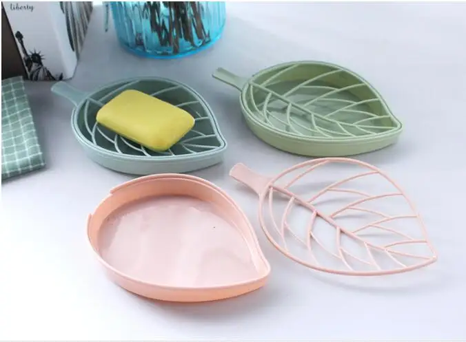 1PC Bathroom Shower Leaf Shape Soap Box Dish Storage Plate Hiking Home Case Container Travel Holder Fresh OK 0797 | Дом и сад