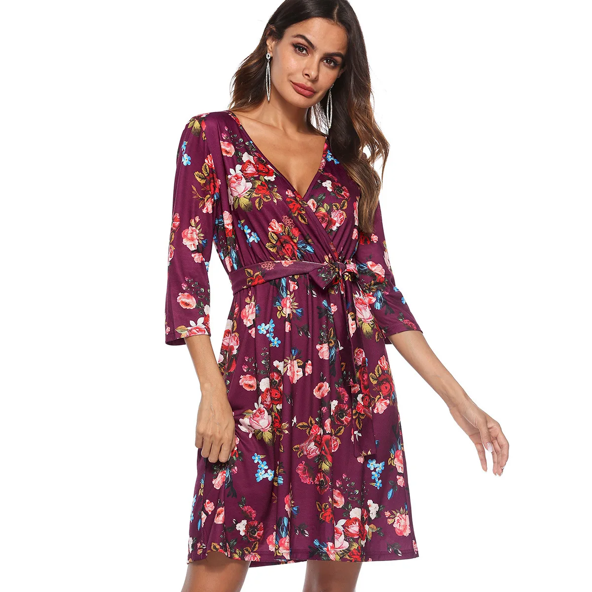 2018 летние Для женщин элегантное платье Вечерние Boho офисная стильная богемный