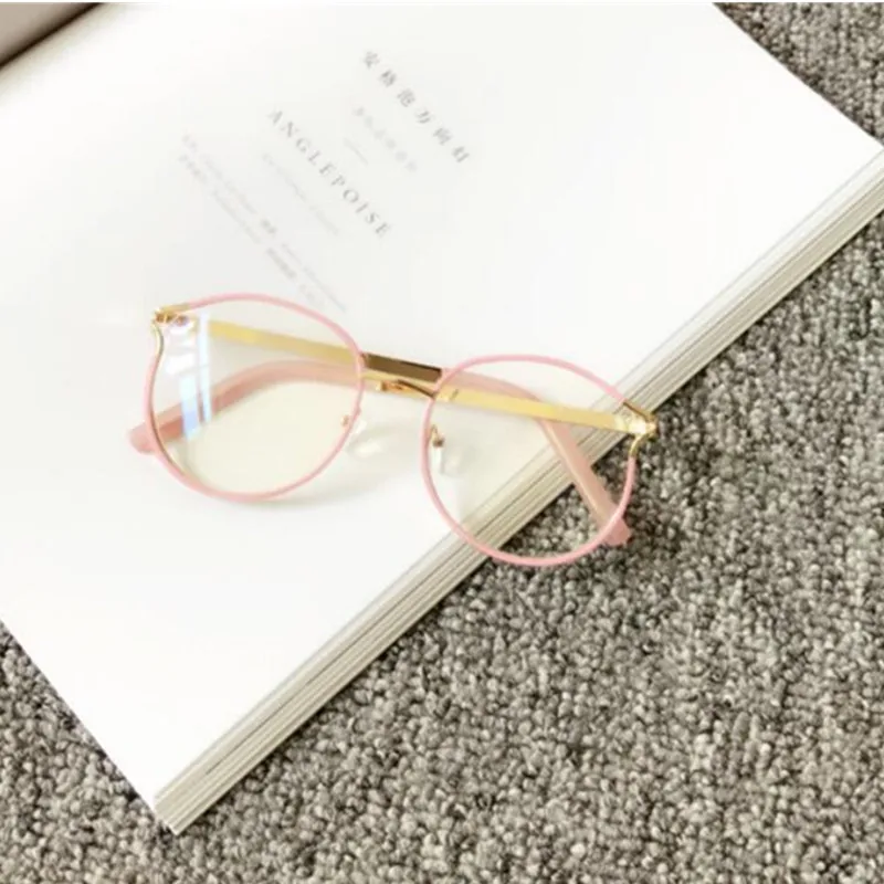 C3 Pink Clear HBK стекло для глаз es оправа для очков винтажная Женская Кошачий глаз компьютерное Оптическое стекло es близорукость для женщин прозрачная оправа для очков стекло - Цвет оправы: C3 Pink Clear