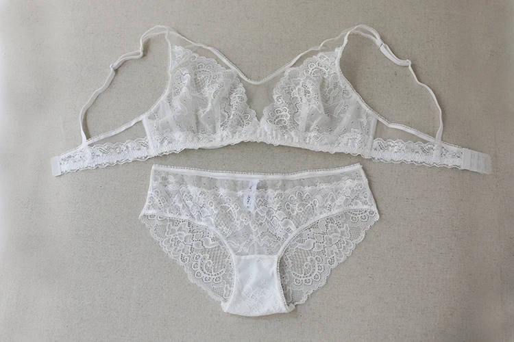 Роскошные сексуальные прозрачные тонкие кружевные комплекты с бюстгальтером