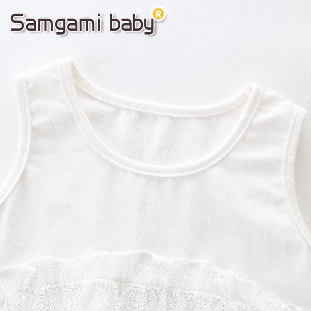 Одежда SAMGAMI для родителей и детей белая сетчатая жилетка из пряжи топы семейная