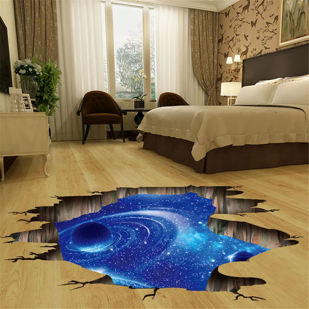 3D Звездное небо звездный пол наклейки на потолок Настенная Наклейка галактика
