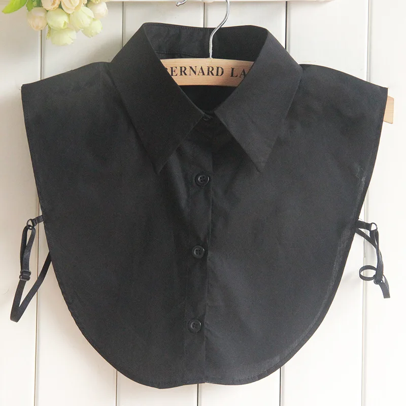 Женский хлопковый ложный воротник простой белый черный галстук Женская