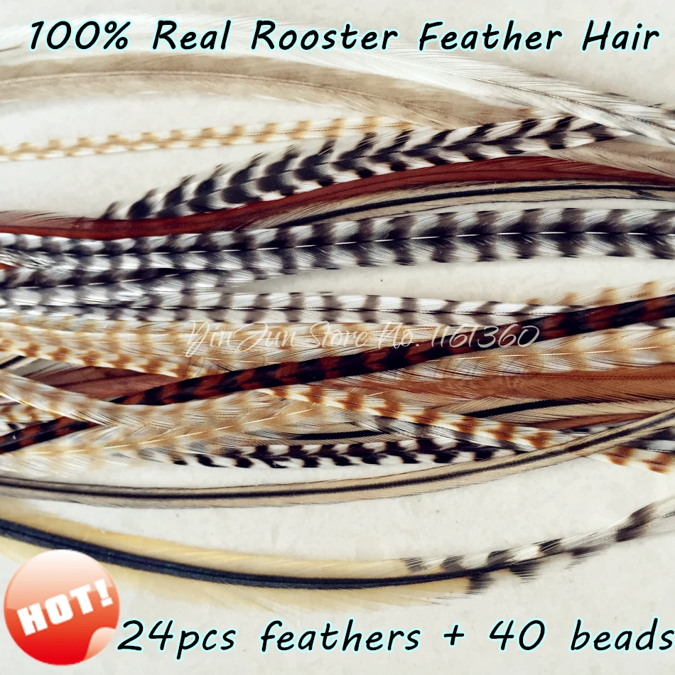 Женские заколки для волос с перьями 24 шт. 6 12 дюймов|accessories hair extensions|styling