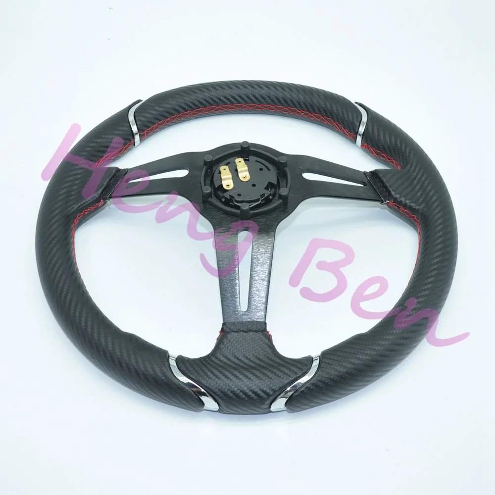 Рулевое колесо с красным стежком 350 мм из углеродного волокна новый стиль 2019|steering