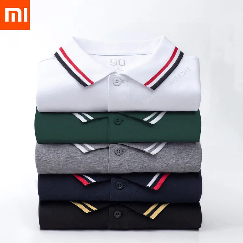 Xiaomi Mijia 90 точек Для мужчин летние шорты рукавом с коротким рукавом на открытом воздухе рубашки поло из дышащего хлопка, Повседневное с лацканами, для досуга Костюмы