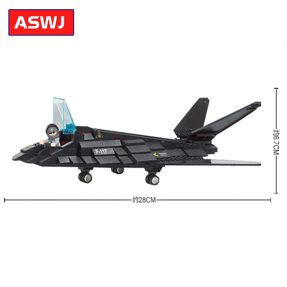 ВВС F117 стелс бомбардировщик строительные блоки самолет F 35 Кирпичи Модель дети
