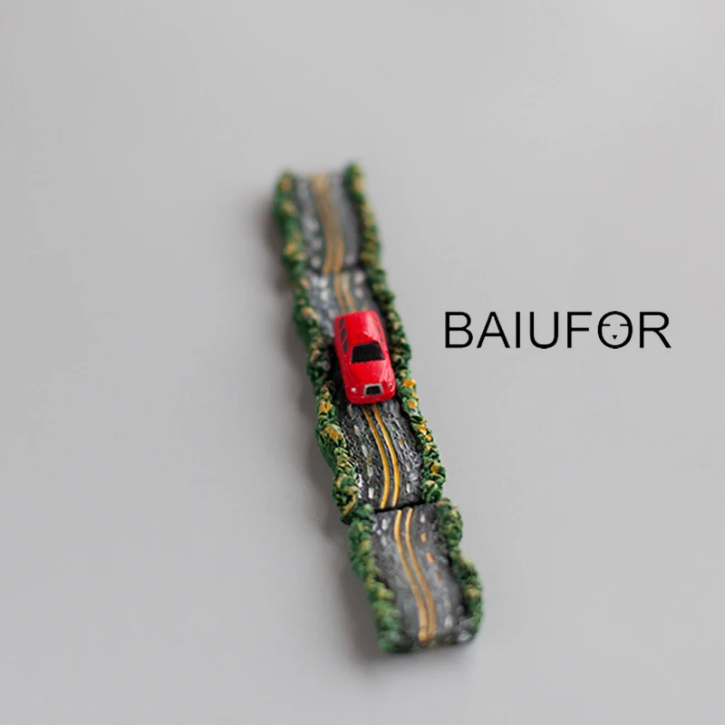 BAIUFOR животные миниатюры и фигурки дорога шоссе автобус батарея автомобиль DIY Сказочный Сад, миниатюра модель моделирования игрушки для мальчиков
