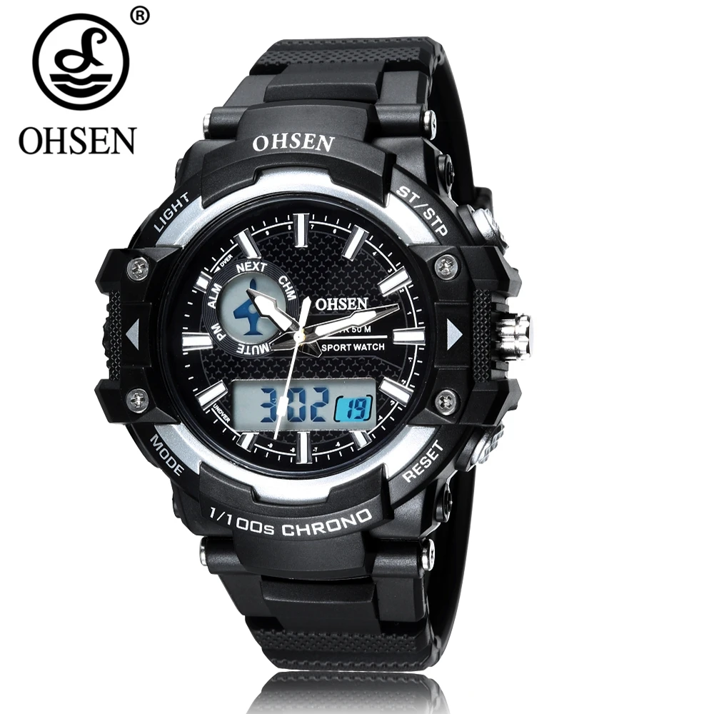 Новые мужские часы OHSEN водонепроницаемые спортивные цифровые наручные