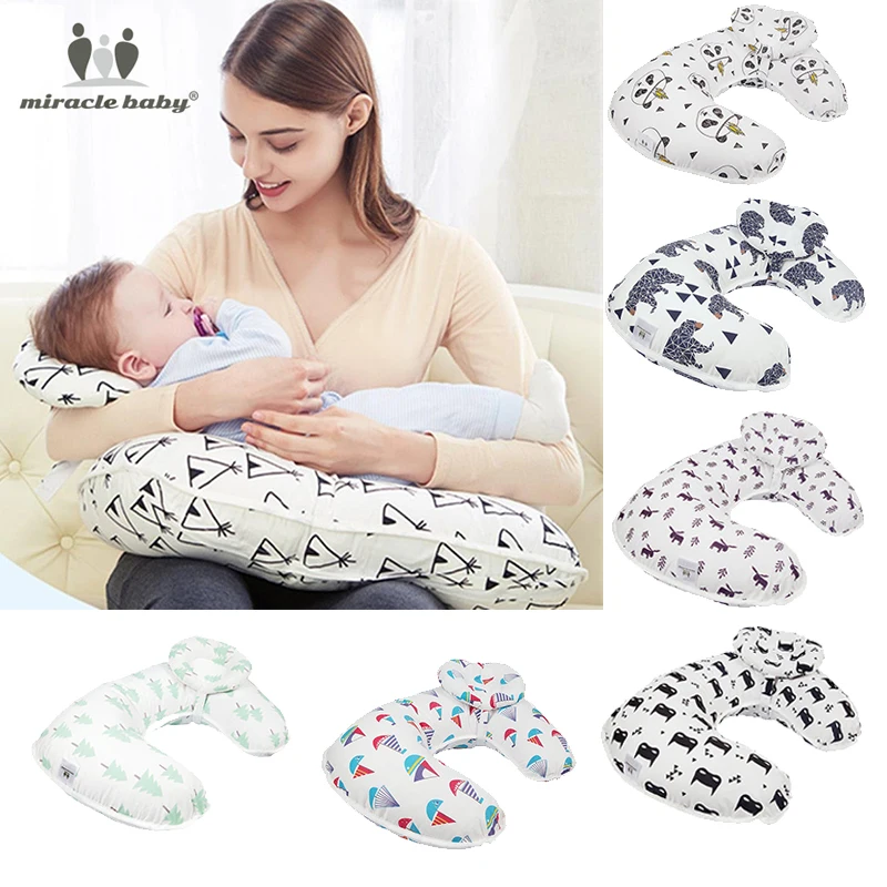 

2Pcs/Set Baby Nursing Pillows Maternity Baby Breastfeeding Pillow Infant Cuddle U-Shaped Newbron Cotton Feeding Waist Cushion