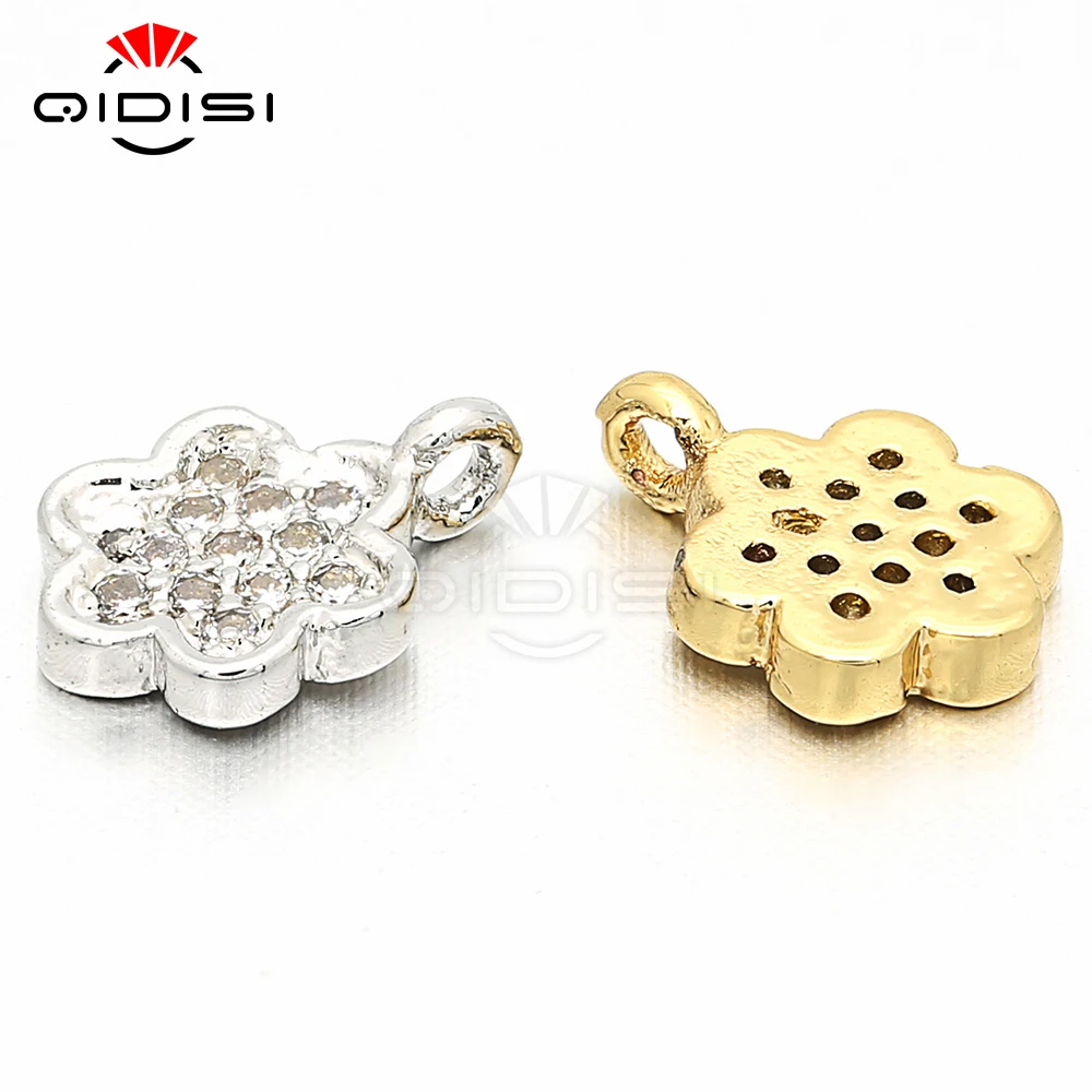 Flower Cubic Zirconia Necklace Pendant Accessories DIY Bracelet Pendants Copper Micro Sets | Украшения и аксессуары