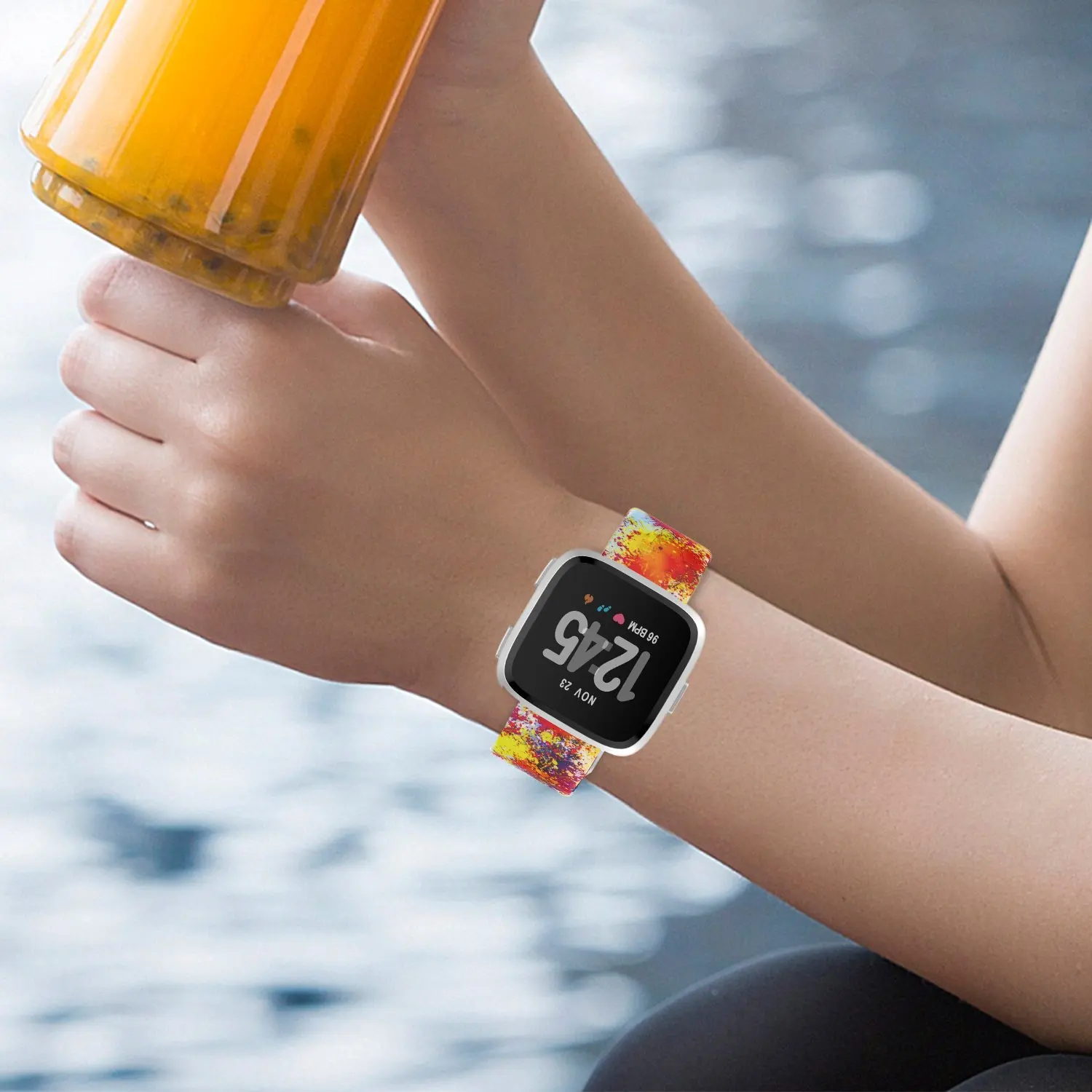 Ремешок с цветочным принтом для Fitbit Versa Band, силиконовые в форме цветка Браслет Fitbit Versa сменные браслеты браслет Ремешки для наручных часов
