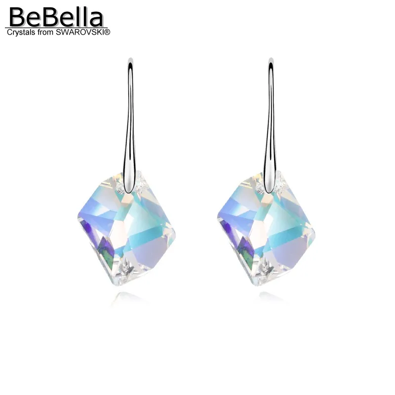 BeBella ромбовидные хрустальные Висячие серьги подвеска с кристаллами от Swarovski Elements модные ювелирные изделия для женщин и девушек Подарок - Окраска металла: Crystal AB