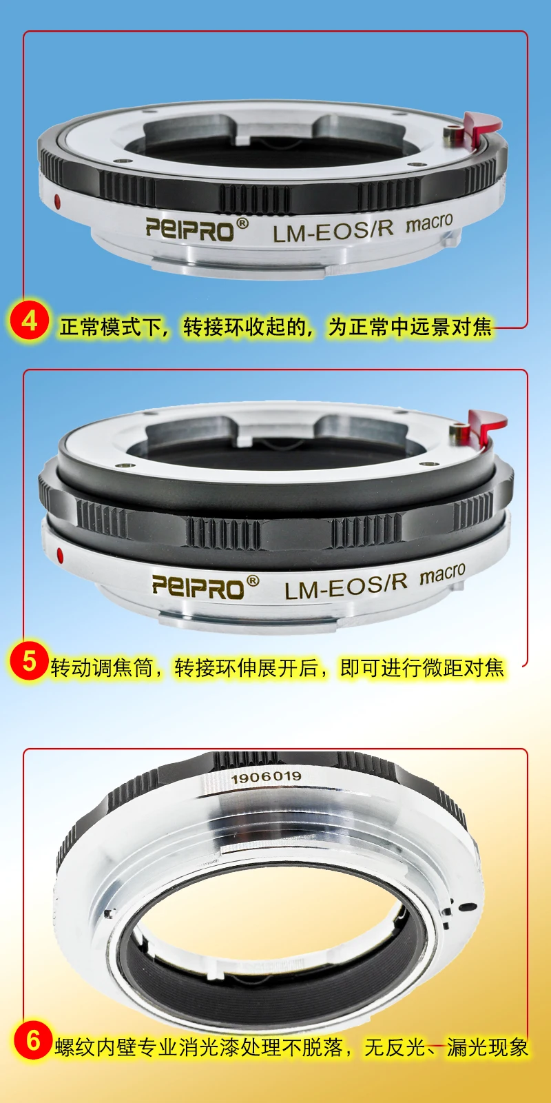 PEIPRO адаптер объектива для LM-EOS R адаптер объектива конвертер для объектива Leica M к Canon EOS R камера Canon EOS RP камера